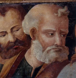 St. Peter (Detail des Altars mit der Madonna und dem Kind mit den Heiligen Peter und Paul, 1540)