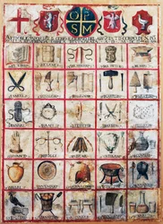 Symbole der Künste und Handwerke der Stadt Orvieto