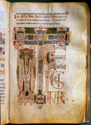 Te igitur Seite eines Missale und Sakramentars. Hergestellt im 11. Jahrhundert im Kloster Sant