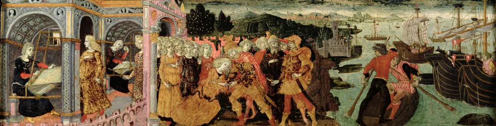 Die Rückkehr des Odysseus, Kassone-Panel, Sienesisch