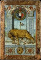 Die Wölfin säugt Romulus und Remus