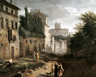 Ansicht der San Bonaventura Straße auf dem Palatin in Rom