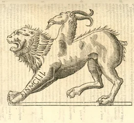 Illustration von Monstrosae cuiusdam Chimaerae aus Aldrovandis Geschichte der Monster, 1642