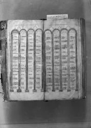 MS ff.5v-6r Kanontafeln, aus dem Codex Fuldensis