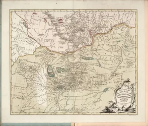 Karte des Irtysch-Flusses, der südliche Teil des sibirischen Gouvernements, 1777