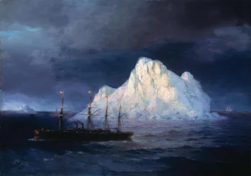 Dampfschiff bei einem Eisberg, 1894