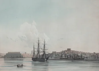 Neue Marinekaserne und Innerer Hafen von Sewastopol, 1850er