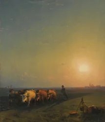 Pflügen der Felder, Krim, 1865