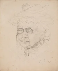Frau mit Lorgnon