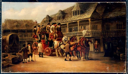 Einsteigen in die Kutsche nach London, 1879