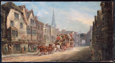 Die London-Exeter Royal Mail passiert Salisbury, 1895