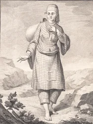 Eine arabische Frau holt Wasser