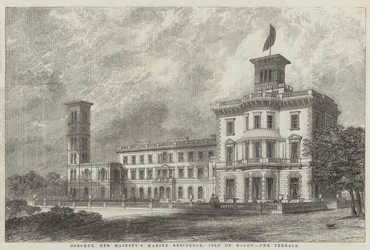Osborne, die Marine-Residenz Ihrer Majestät, Isle of Wight, die Terrasse