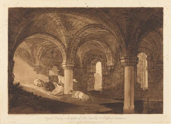 Krypta der Kirkstall Abbey, veröffentlicht 1812