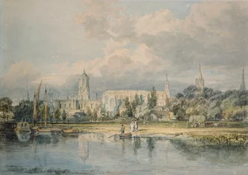 Südansicht der Christ Church usw. von den Wiesen, 1798-1799