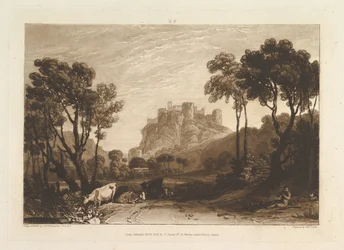 Das Schloss über den Wiesen Liber Studiorum, Teil II, Platte 8, 1808