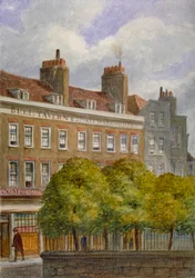 Ansicht der Bell Tavern, Church Row, Aldgate, City of London, 1870