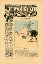 Menagerie Republicaine Humoristische Galerie der Hauptfiguren der Dritten Republik, Nummer 37, Satirisch in Farben