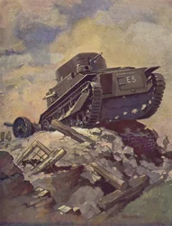 Ein Panzer, Farblithografie