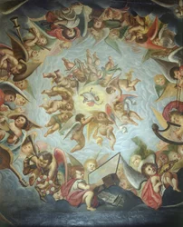 Decke des Himmelszimmers, Bolsover Castle, Derbyshire, 2000