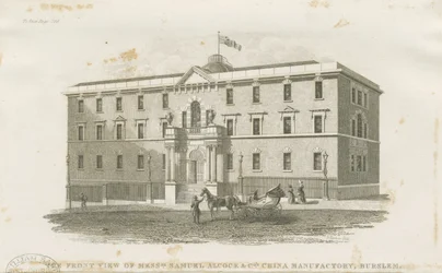 Burslem - Fabrik von Messrs. Samuel Alcock & Co.: Stahlstich