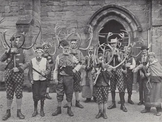 Der Horntanz, Abbots Bromley, alle Charaktere