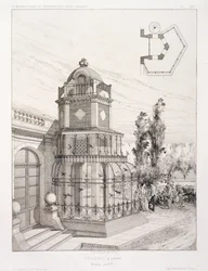 Vogelkäfig für Singvögel, aus einem Band von Entwürfen verschiedener Architekten, veröffentlicht von Morel & Cie, Paris, ca. 1880