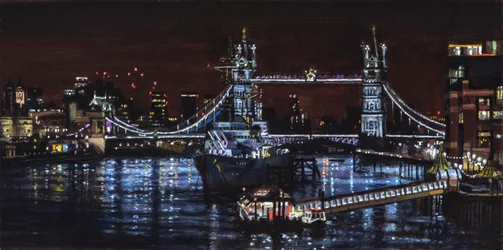 HMS Belfast bei Nacht, 2000