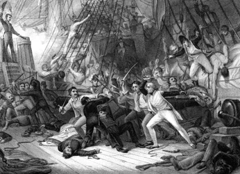 Nelson besteigt die San Josef, Schlacht am Kap St. Vincent, 1797
