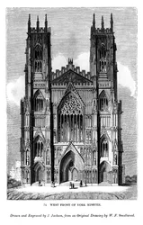 Westfassade von York Minster, um 1820-1830, 1843