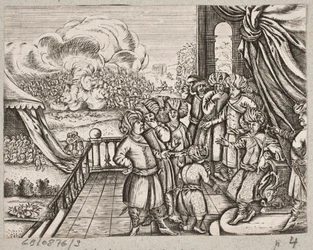 Illustration zu Adam Olearius, "Persianischer Rosenthal von einem sinnreichen Poeten Schich Saadi [...]", Schleswig 1660