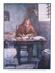 Während seiner Gefangenschaft schrieb Bunyan Die Pilgerreise, aus der englischen Literatur, veröffentlicht von T C & EC Jack, ca. 1920