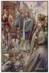 St. Columba machte das Zeichen des Kreuzes, und die großen Tore öffneten sich weit