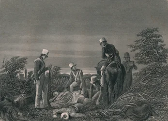 Finden der Farben des 24. Regiments nach der Schlacht von Chilianwallah, Januar 1849