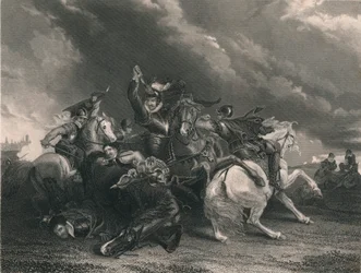 Sir William Russell in der Schlacht von Zutphen, 1586, um 1830er Jahre