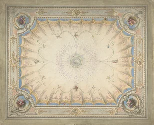 Deckenentwurf für das Boudoir, Ardgowan, ca. 1868