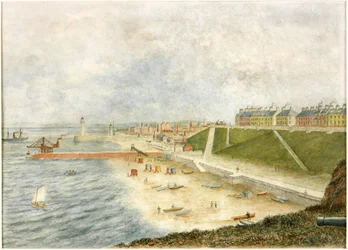 Roker Terrace und Hafeneingang von Holey Rock