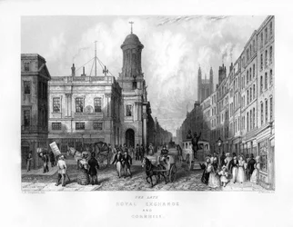 Die späte Royal Exchange und Cornhill, London, 19. Jahrhundert