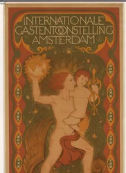 Plakat für die Internationale Gastenausstellung in Amsterdam, Internationale Gastenausstellung in Amsterdam (Titel auf dem Objekt)