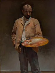 Selbstporträt des Künstlers mit Palette