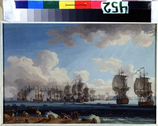 Die Schlacht von Tchesme am 5. Juli 1770