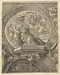 Die Himmelfahrt und Christus vor Gott dem Vater