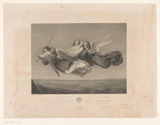 Heilige Katharina von Alexandrien von Engeln in den Himmel getragen