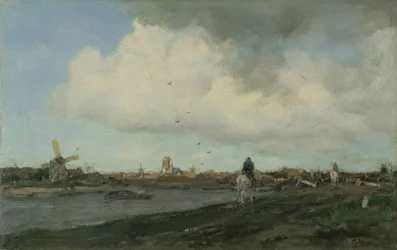 Landschaft mit Windmühlen, 1890-5