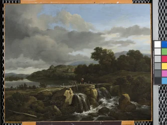 Landschaft mit Wasserfall