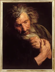 Kopf eines alten Mannes. Gemälde von Jacob Jordaens, circa 1640