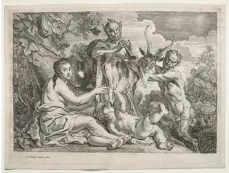 Jupiter wird von der Ziege Almathea genährt