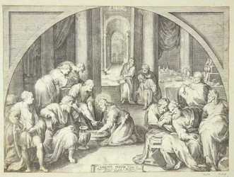 Christus wäscht die Füße der Apostel