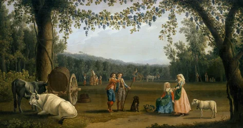 Die königlichen Prinzen bei der Ernte auf dem Gut Carditello