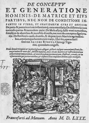 Geburtsszene - in „De Conceptu et generatione hominis...“ von Jacques Rueff
